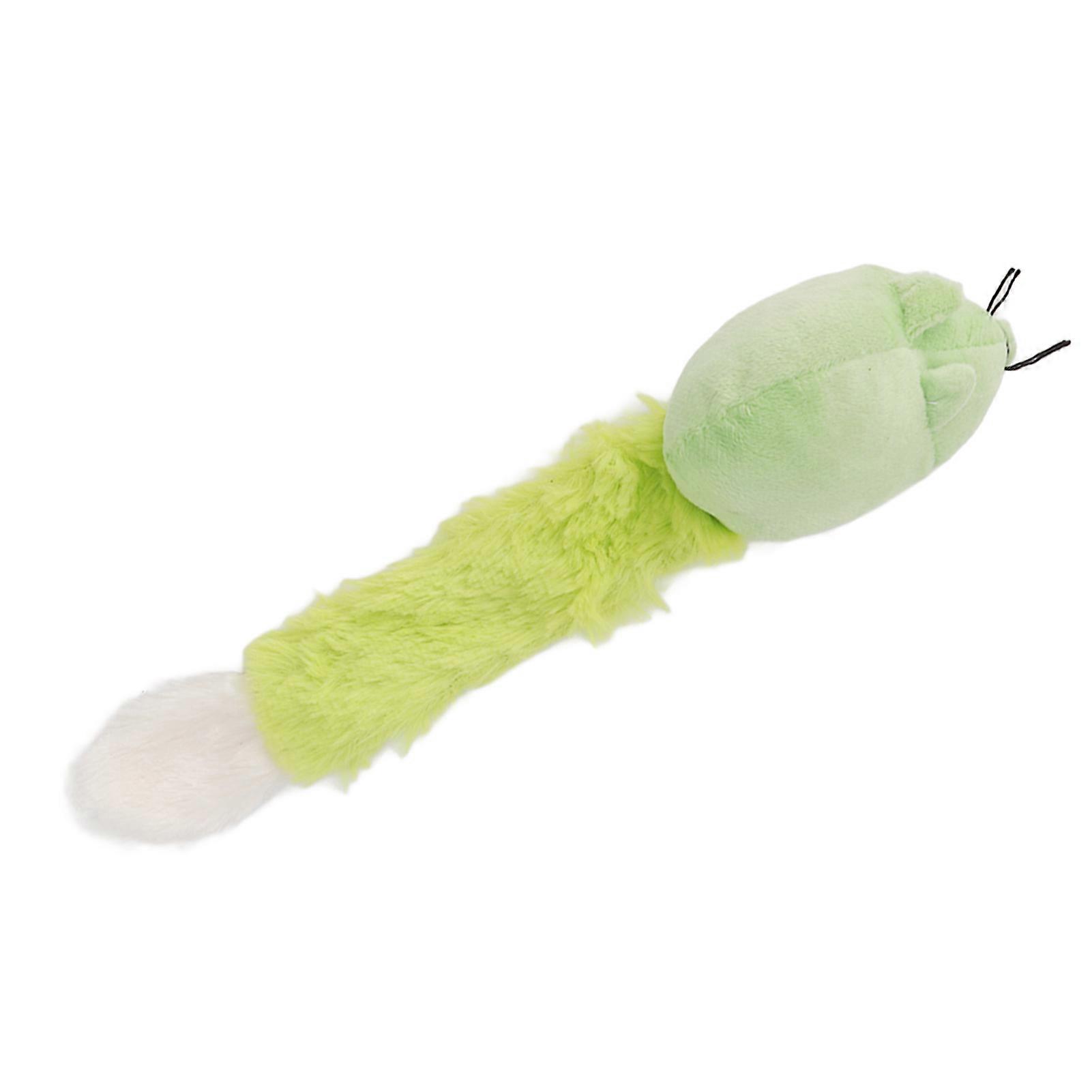 Catnip Plush Toy Long Tail Mouse Shape Interactive Soft Cat Plush Toy with Catnip for Play Teeth Cleaning Green
