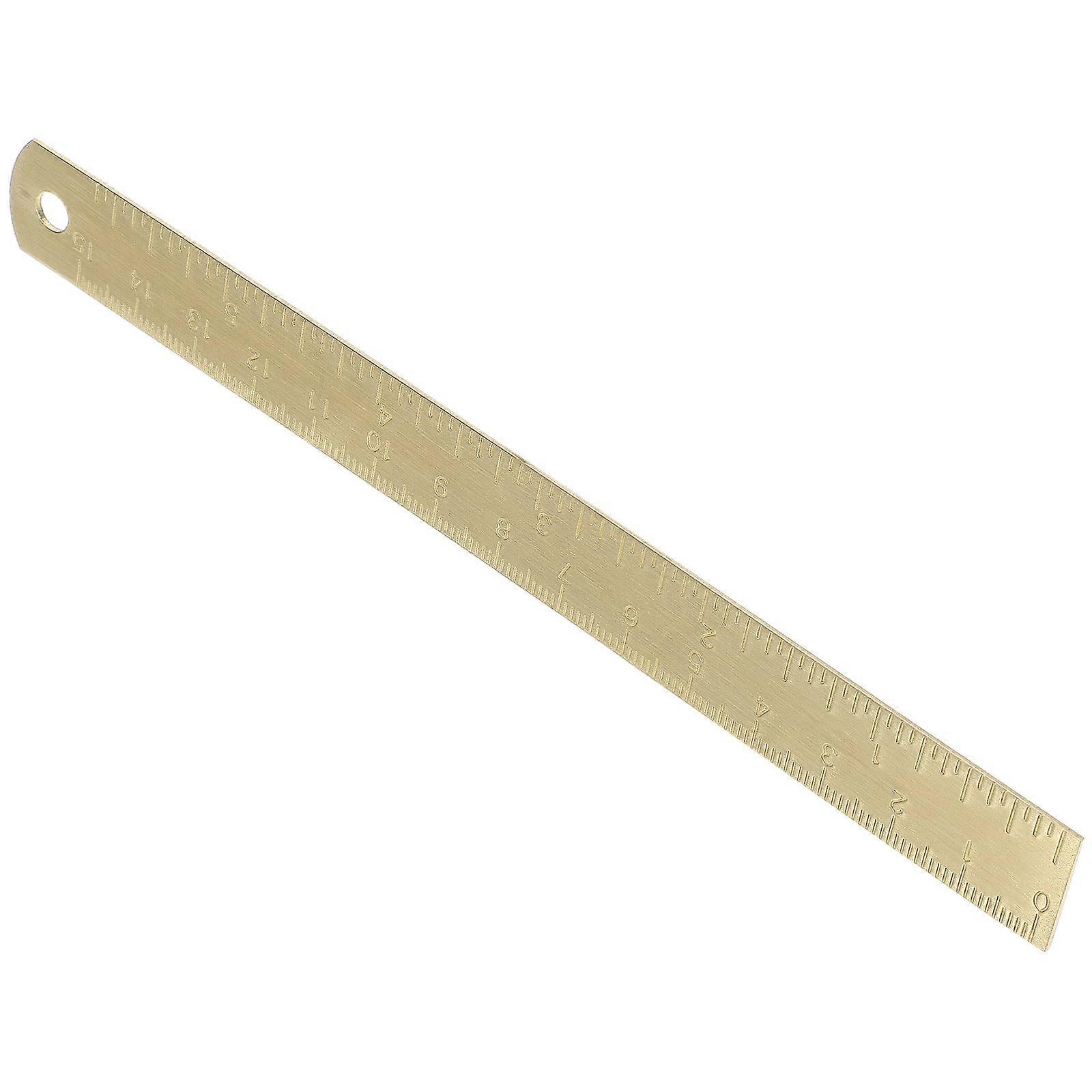 Brass Measuring Ruler Tool Multi Functional Geometry Ruler for Office Classroom Use by Students Teachers Architects Designers Compact Ergonomic