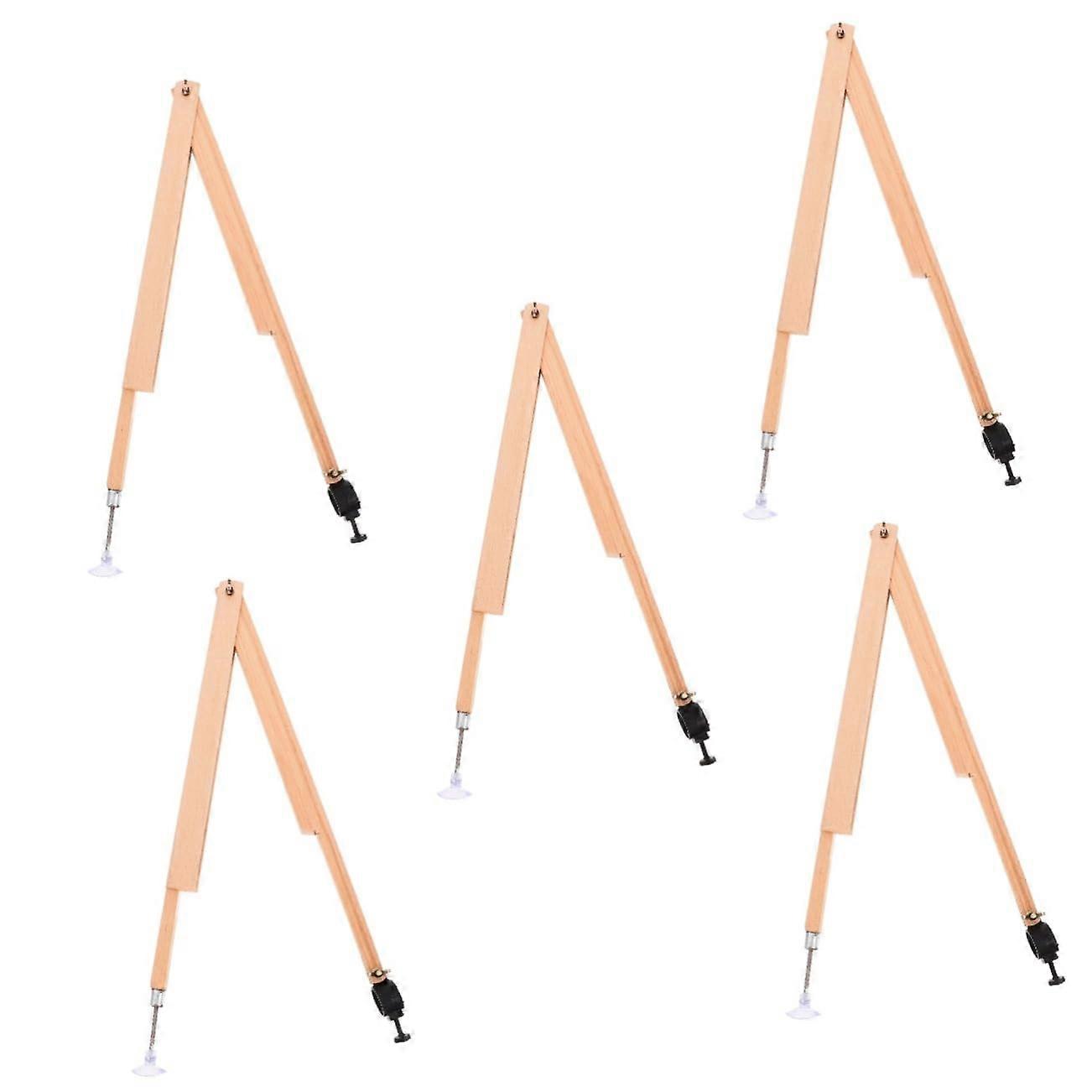 Wooden Compass Teaching Aids Set of 5 for Students - Drawing, Writing, Mathematical Marking, Carpenter's Tool, Beige Color