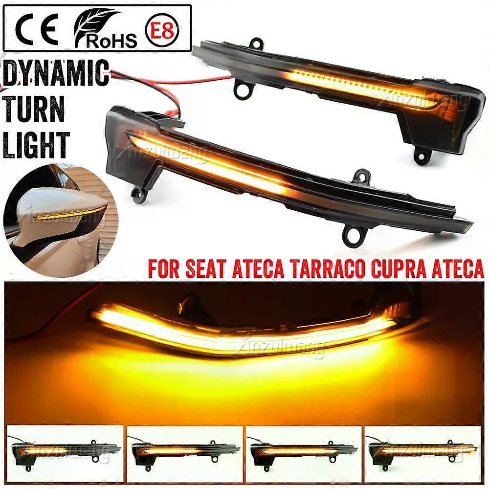 LED Dynamic Turn Signal Blinker Sequential Side Mirror Indicator Light For Seat Ateca Cupra Ateca Tarraco 2016-2019