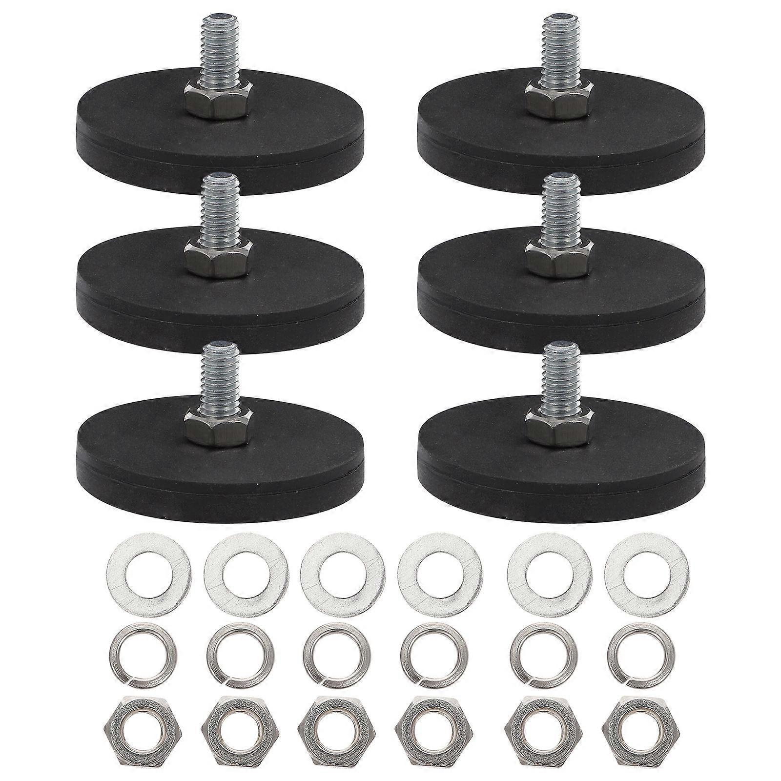 Coated M6 Magnetic Base Mount Holder Video Recorder Threaded Stud Compatibility 4.30X4.30X2.20CM 6Pcs