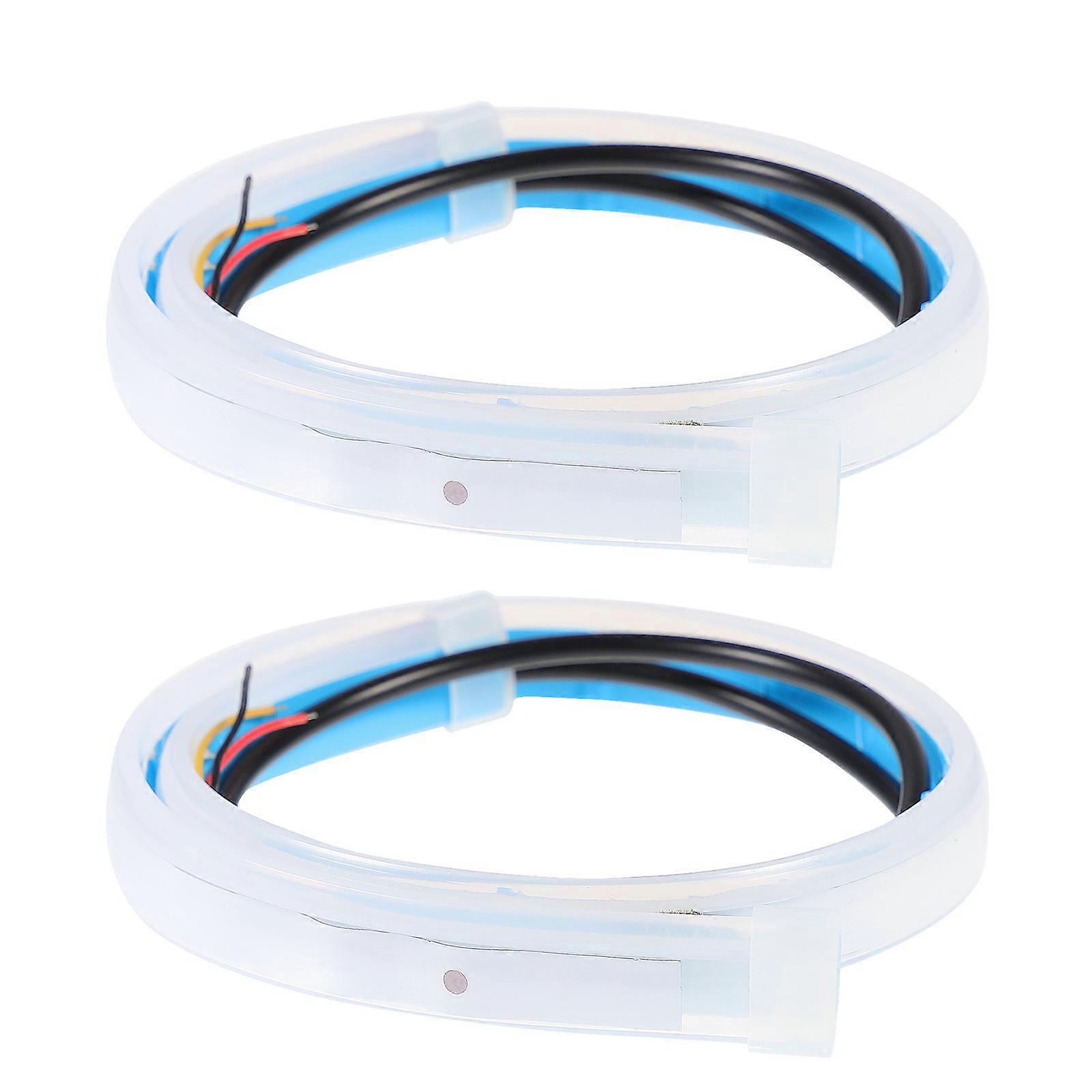 Daytime Running Lights 30CM Dual Color Headlight Strip Tube Waterproof For Raining Snowing 2Set