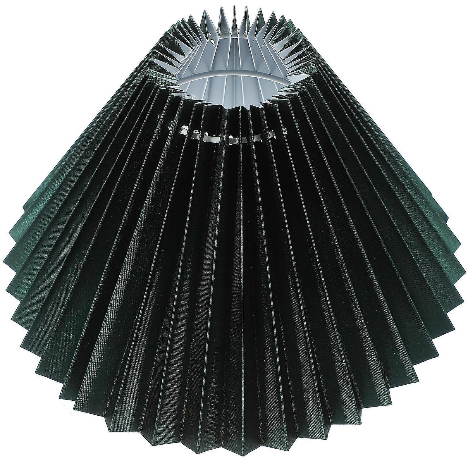 Small Pleated Design Lamp Shade E27 Socket Gray-Green Iron Material 1Pcs