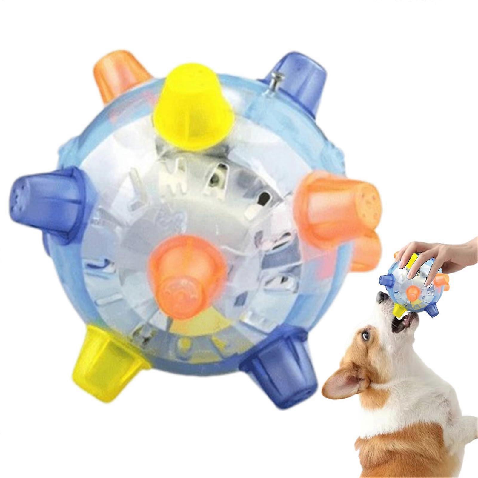 Generic Dancing Dog Toy, Jumping Activation Ball Toy Stirring Ball for Dogs Active Dog Toy with Lights and Music, Interactive More Blue
