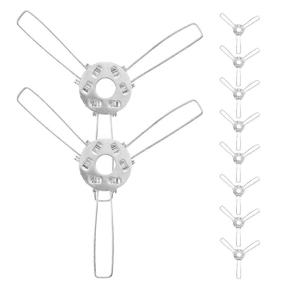 Lampshade Adapter 3 Fork Spring Clip Adapter for Lamp 24Pcs Silver Metal