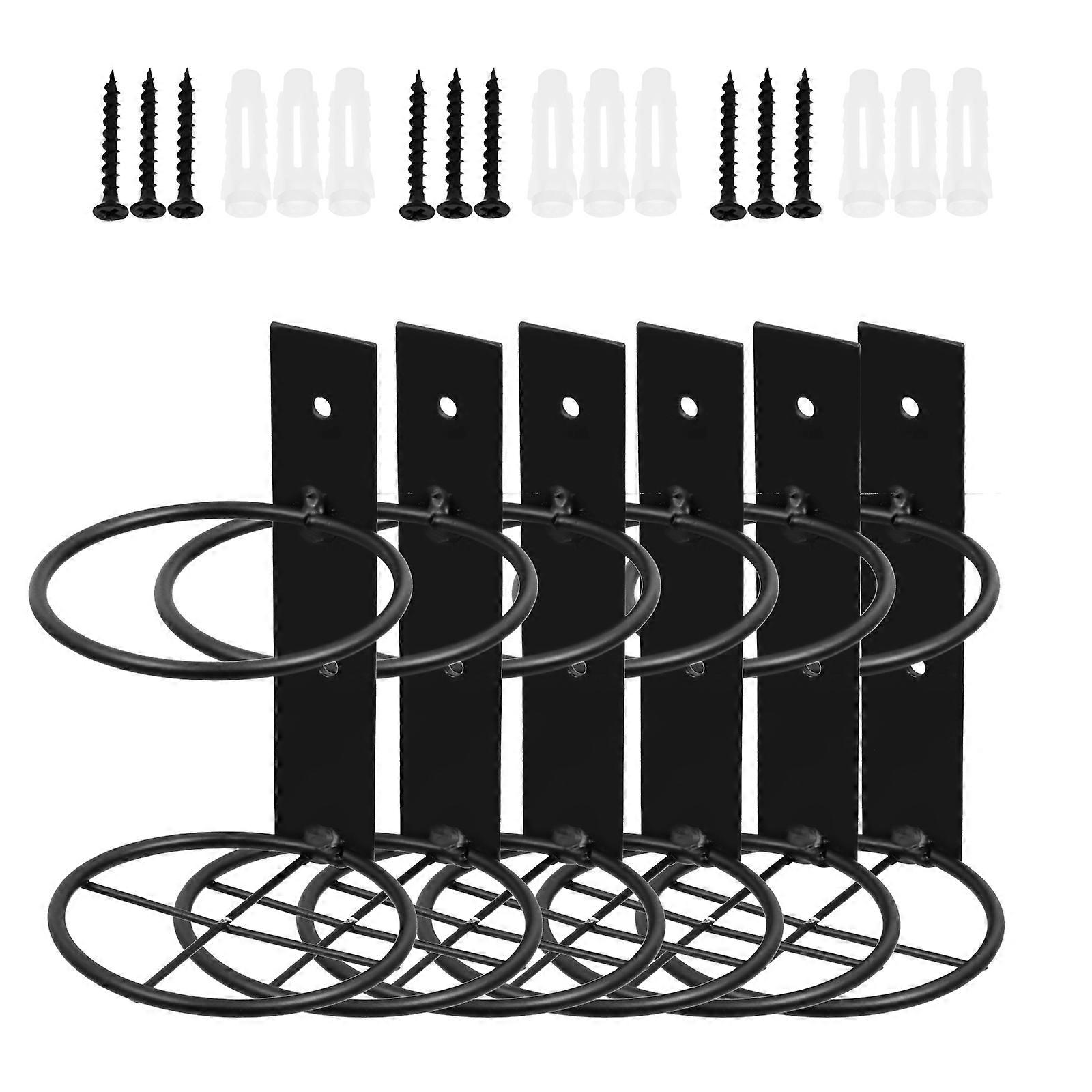 Wall Mounted Iron Rack for Storage Assorted Color 6pcs Single Racks 0.98x5.91x8.66in