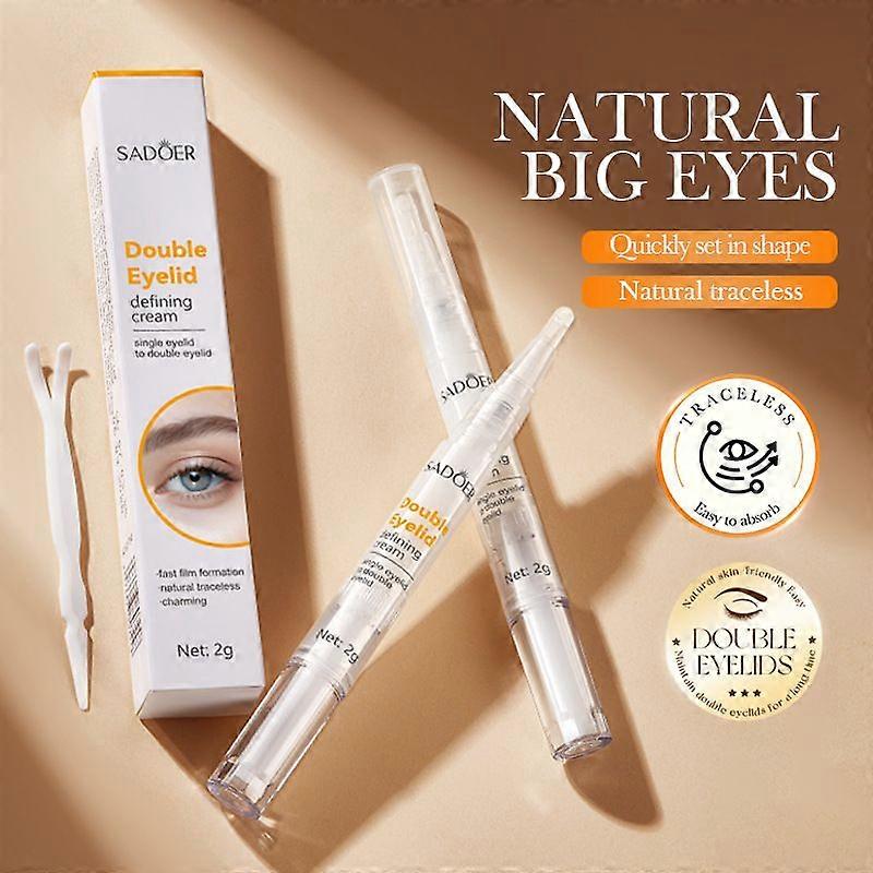 Double Eyelid Glue, Double Eyelid Pen, Long Lasting Adhesive, Natural Invisible Waterproof Double Eyelid Glue, Double Eyelid Styling Cream