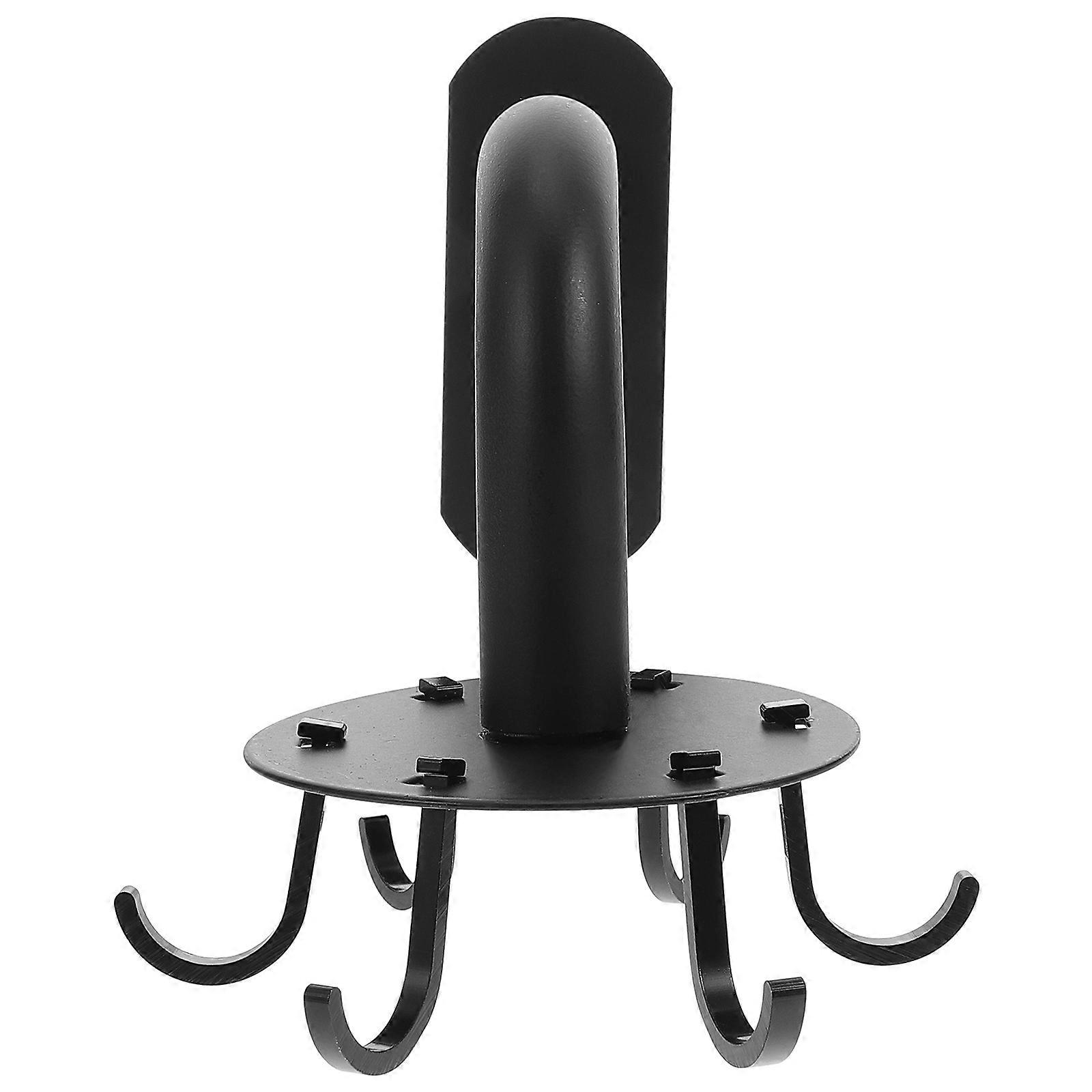 Space Aluminum Swivel Clothes Hook for Home Use Black 1pc