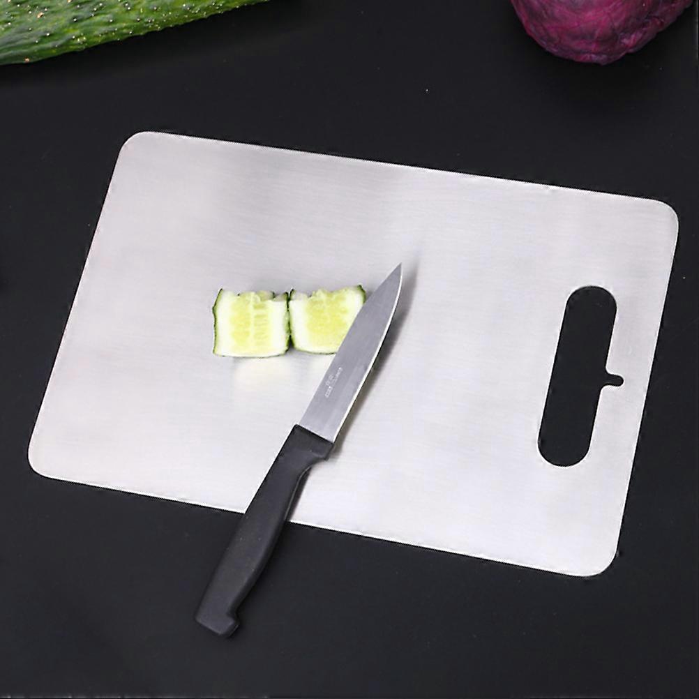 Here's a refined and professional product description based on your input:
**Sturdy Stainless Steel Chopping Board – Modern Kitchen Worktop | Non