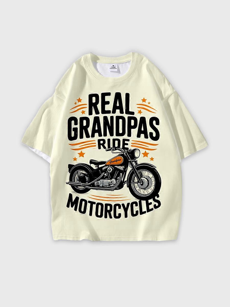 T-shirt round neck Pattern loose short sleeve E539