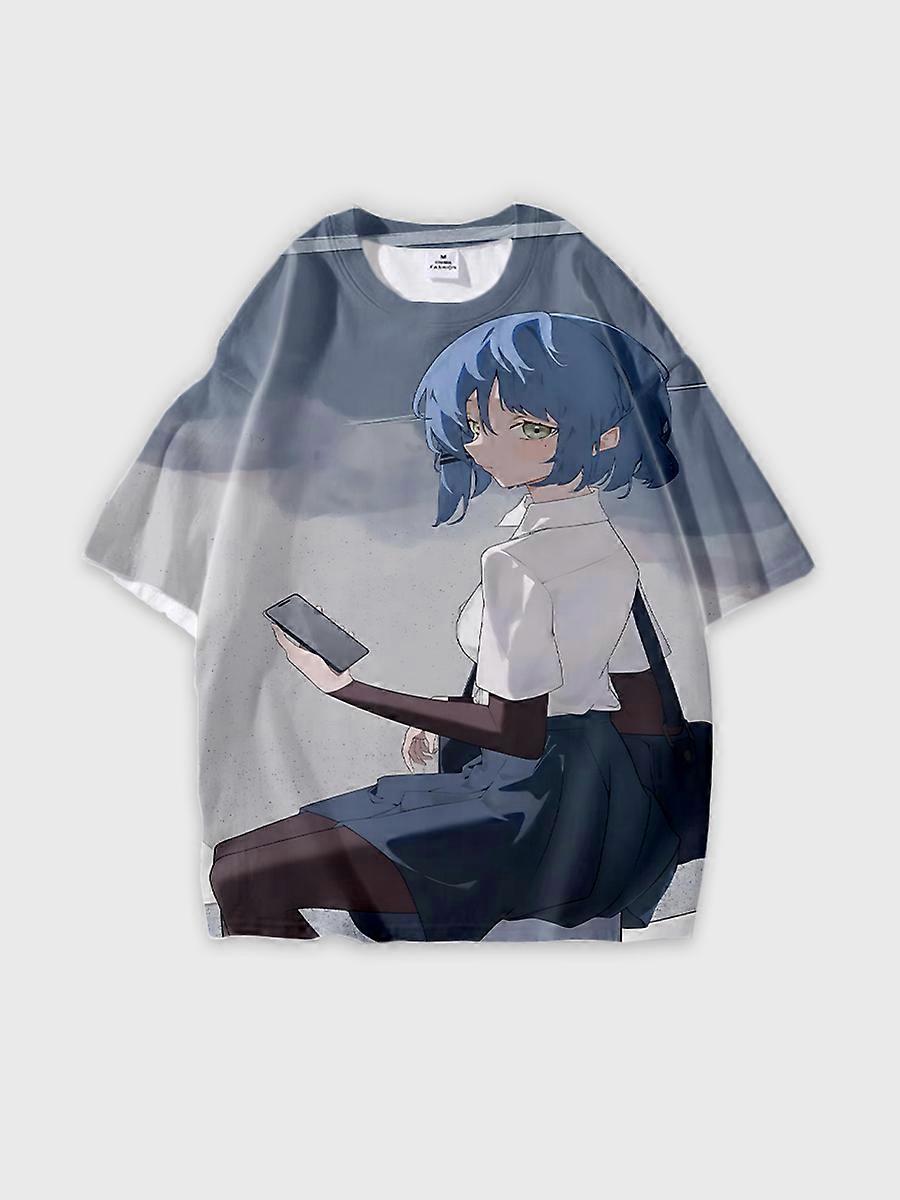 T-shirt round neck Role Pattern loose short sleeve D510