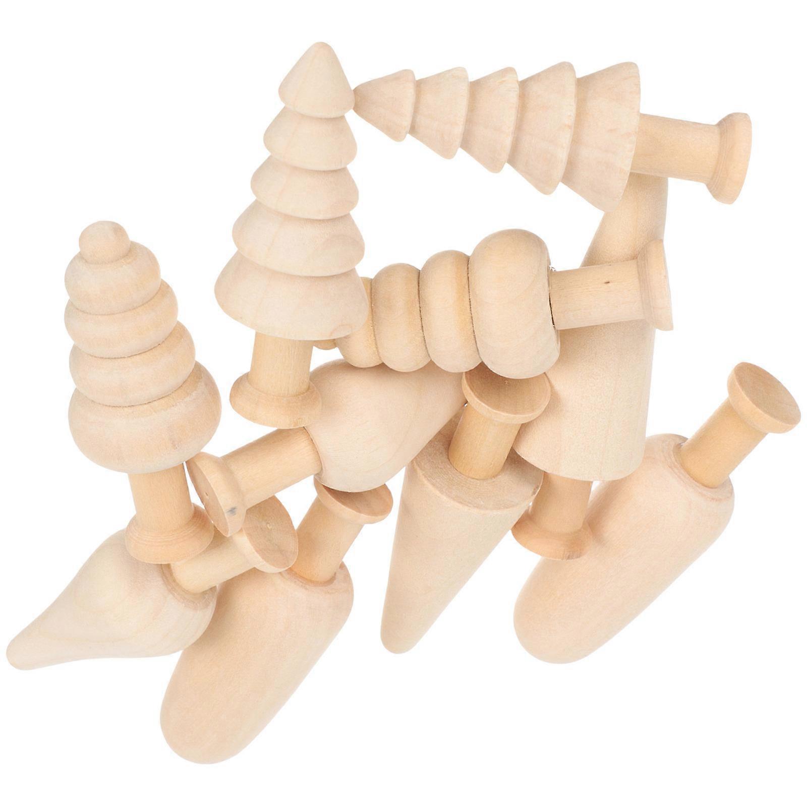 Blank Wooden Trees Craft For Children Diy Art Project 6 00X2 50X1 50Cm 10Pcs