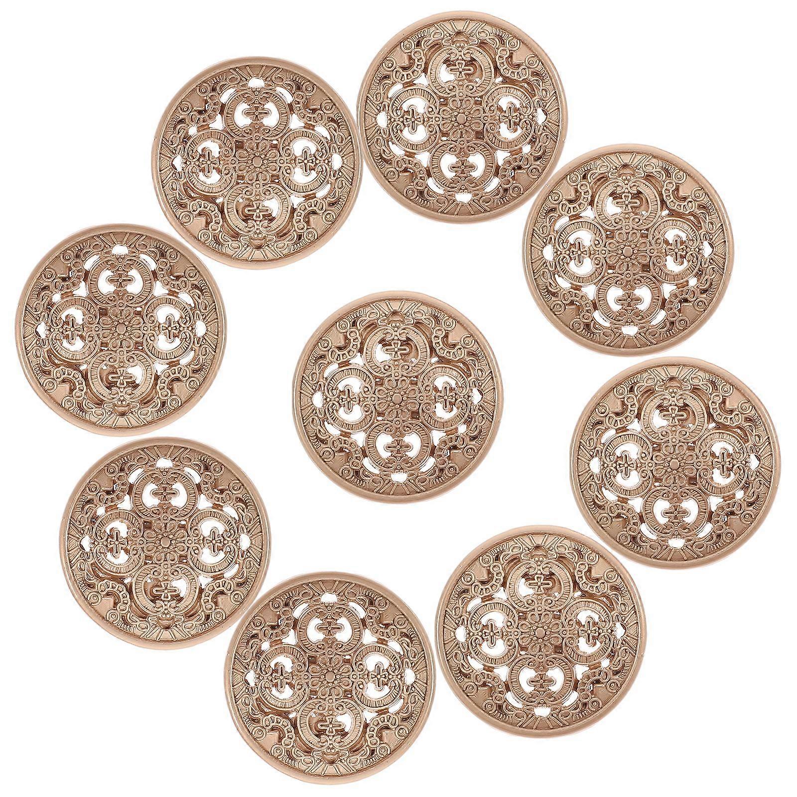 30pcs 18mm Stylish Metal Buckle Hollow-out Button Handcraft Tools Down Button DIY Sewing Buttons for Decor Use (Golden)