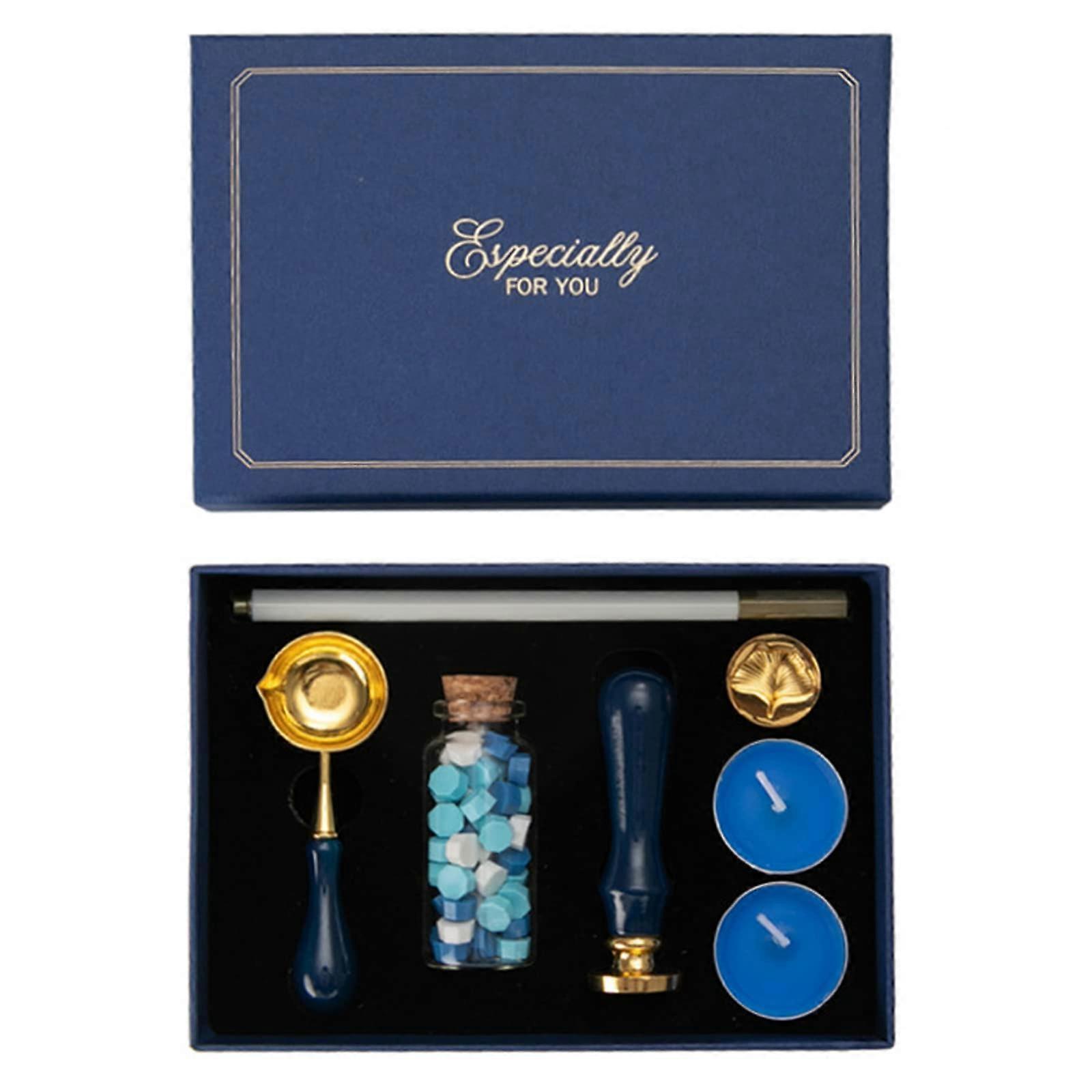 Vintage Color Stamp Set With Seal Kit And Stamp Spoon For Envelopes And Scrapbooking Cards