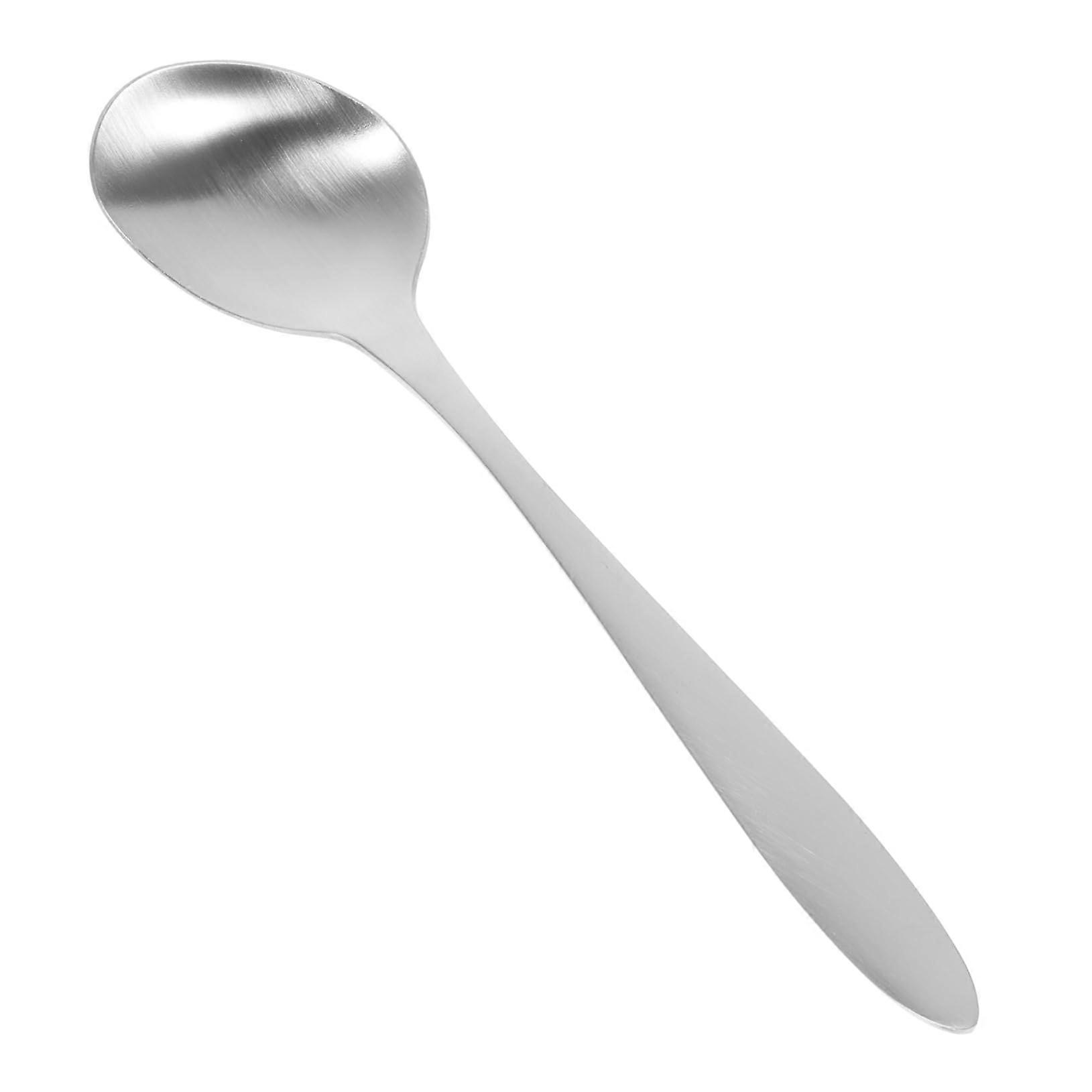 Right Curve Tablespoon for Seniors and Children, Ergonomic Silver Feeding Spoon Made of High-Quality Material
