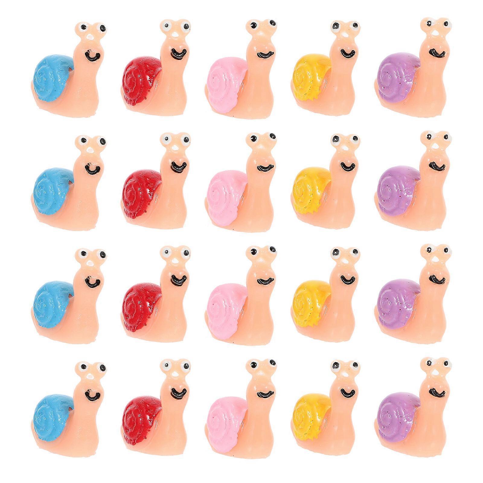 Cute Garden Snails Ornament Snail Shape Ideal For Micro Landscape Decoration Durable Material 20 Pcs