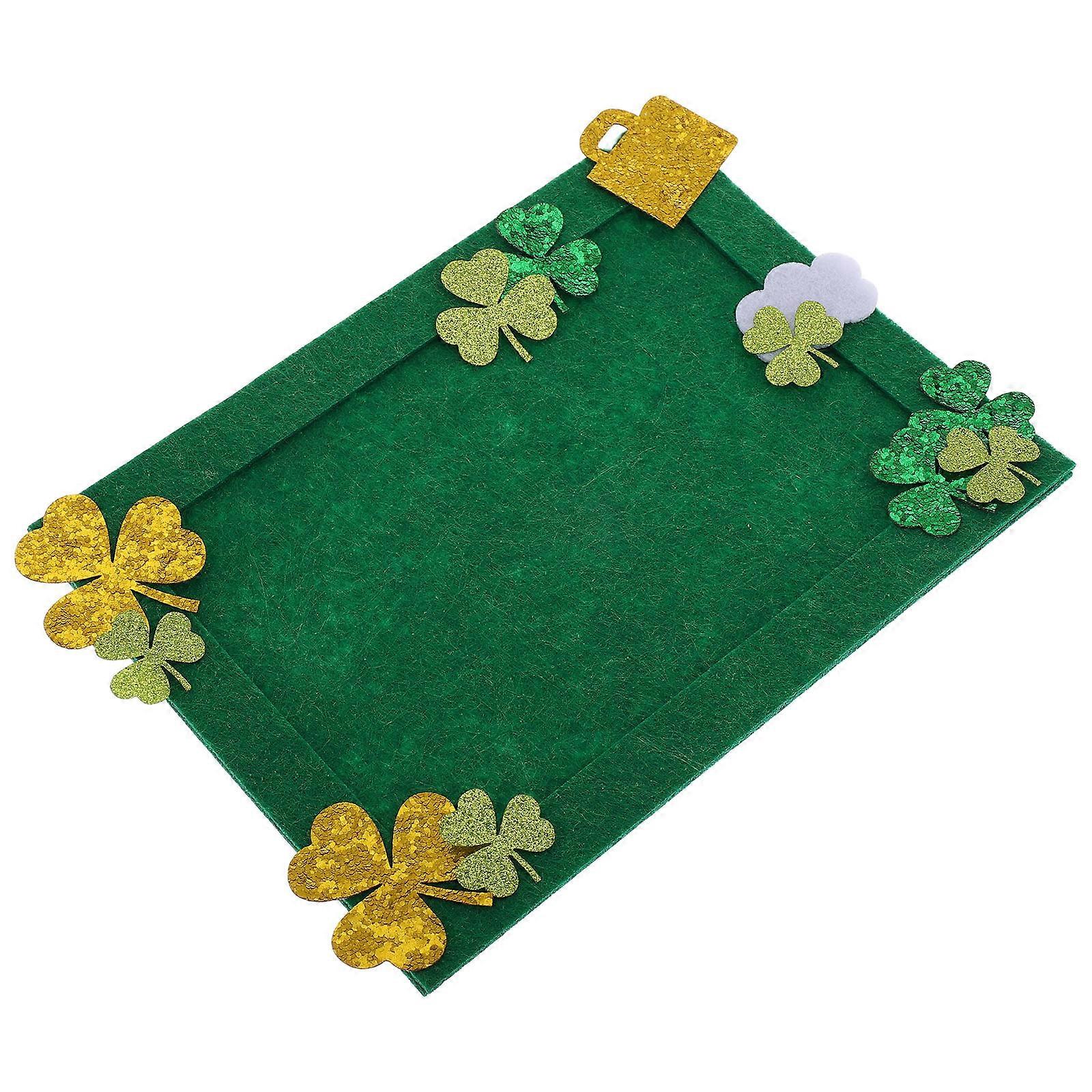 St Patrick's Day Photo Frame Felt and Glitter Paper Green Irish Festival Home Decor