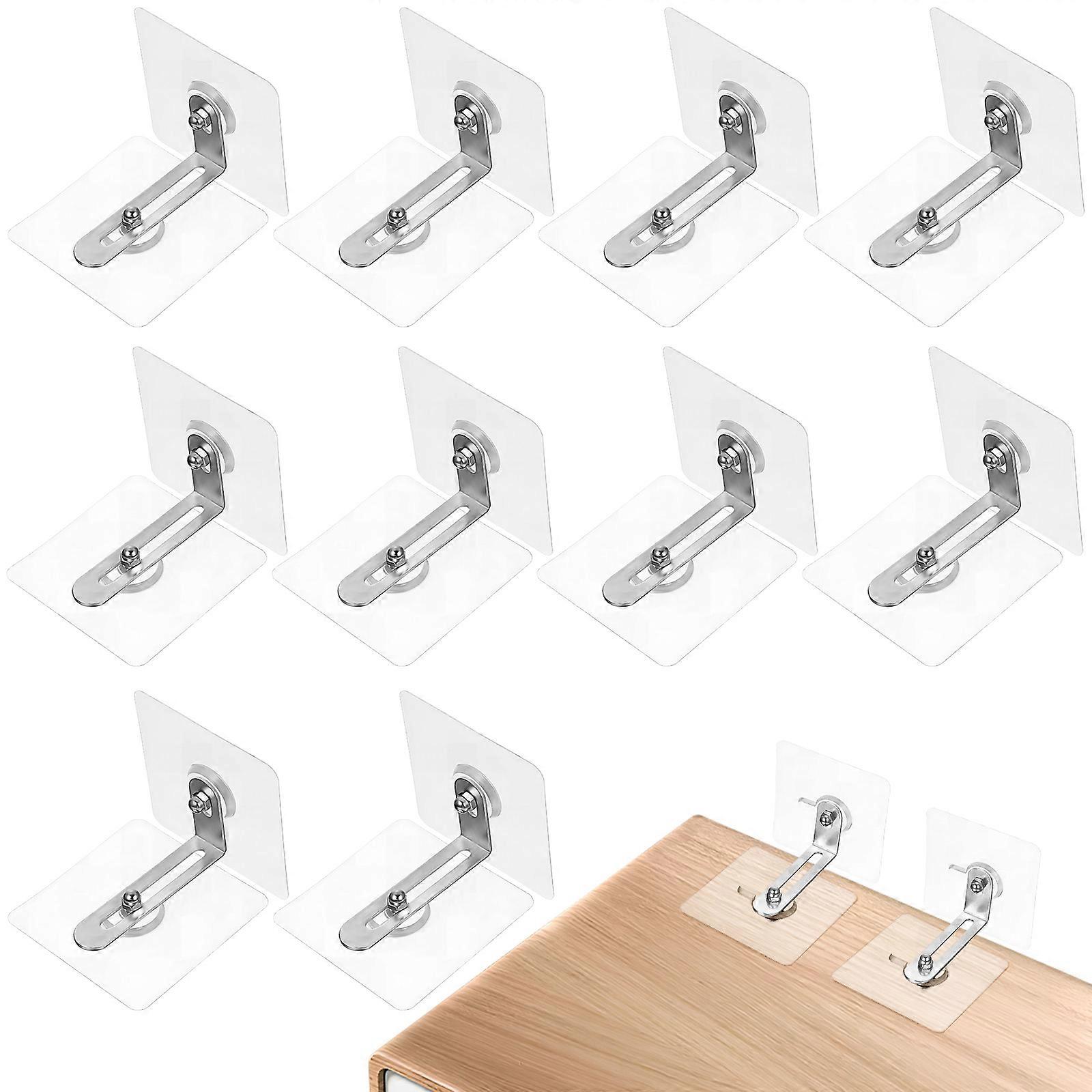 12 Pcs No Drill Furniture Anchors Adhesive Cabinet Hooks for Fall Prevention Enhanced Safety Easy Tool Free Installation Secure Heavy Furniture to