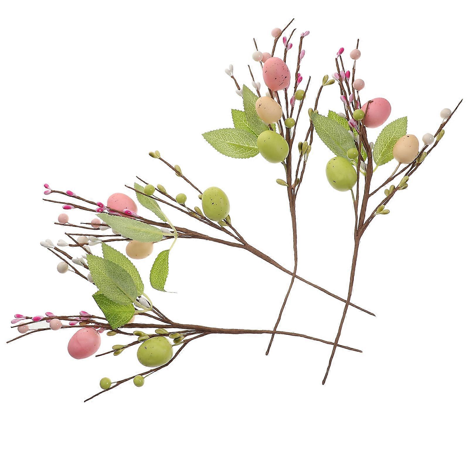4pcs Easter Egg Twig Branches for Vase Decoration Artificial Egg Branches
