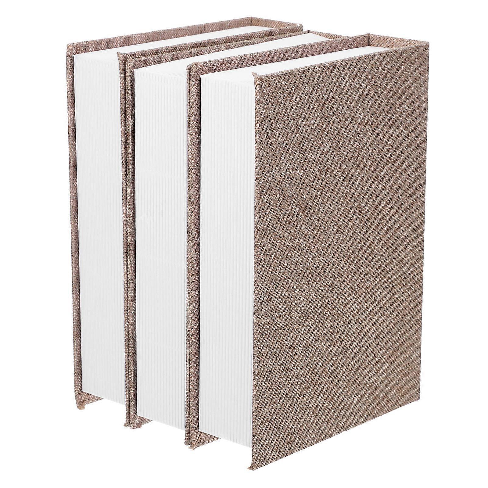 Bookcase Decorative Items Faux Books Light Brown Rectangular Modern 3Set