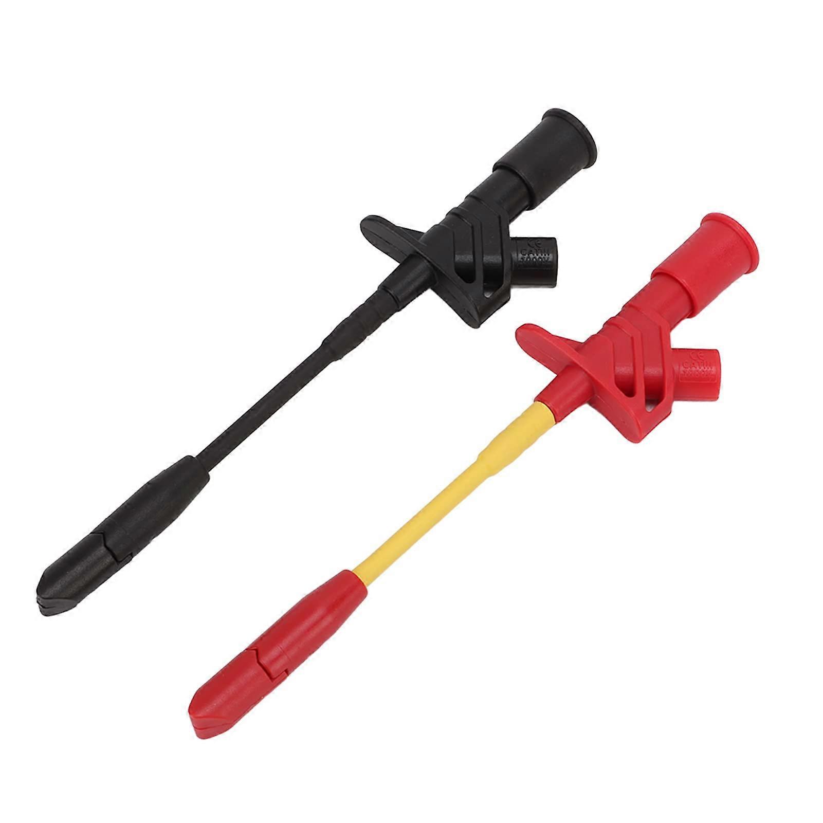 J30019 Test Hook Clip 2-Piece, 4 Mm Banana Jack Probes, Safe Durable Automotive Multimeter and Circuit Test Clips