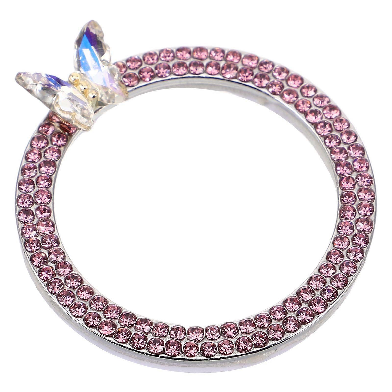 2pcs Push To Start Button Cover - Car Engine Start Decoration Ring Sparkling Rhinestone Butterfly Ignition Button Cover Car Interior Accessories For W