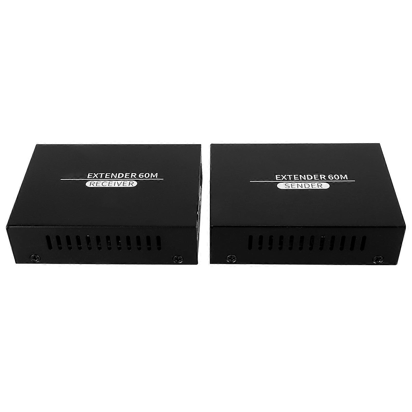 HD Multimedia Interface KVM Extender 197ft 1920x1080P 60Hz Remote Operation POC Function HD KVM Extender 100‑240V EU Plug 