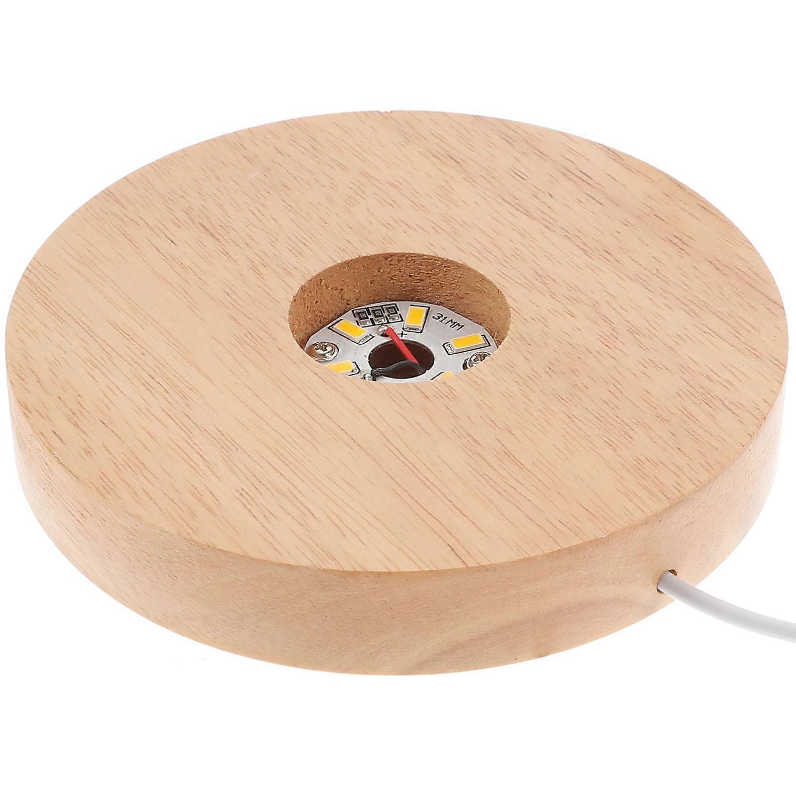 Wood Display Pedestal For Sphere Lighted Display Stand With Warm Light Feature Perfect For Home Decoration 1Pcs