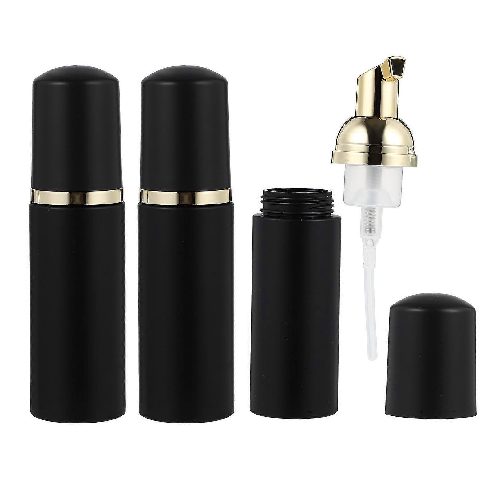 Mousse Foaming Empty Bottle Portable Leak-Proof 60ml Black Plastic Pump Dispenser 3Pcs