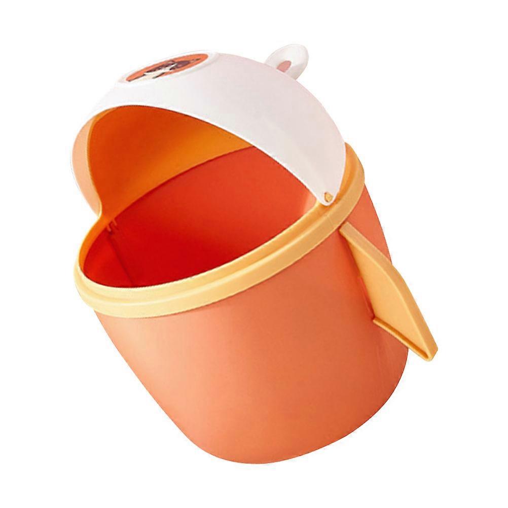 Creative Trash Can for Home Use Orange Small Size 1.5L Premium PP Material