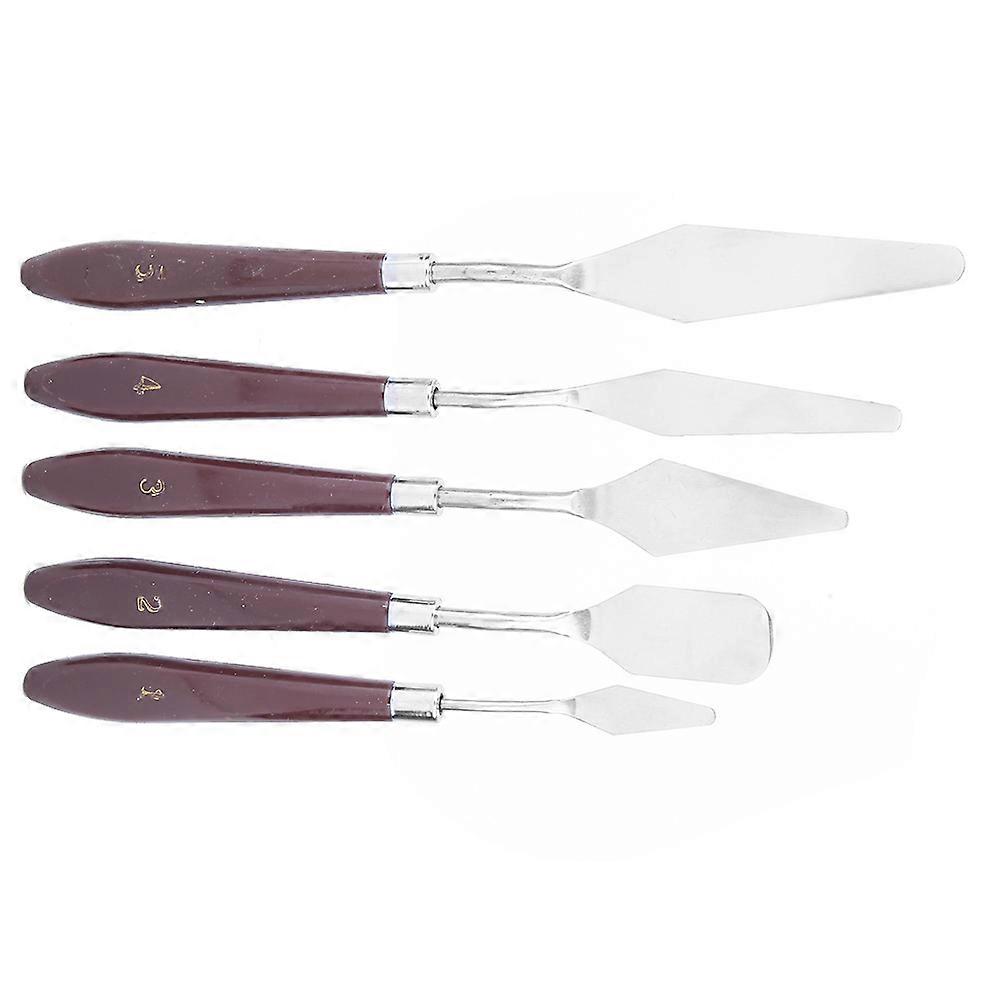5pcs Stainless Steel Pigment Scraper Painting Knife Set for Drawing Board or Palette