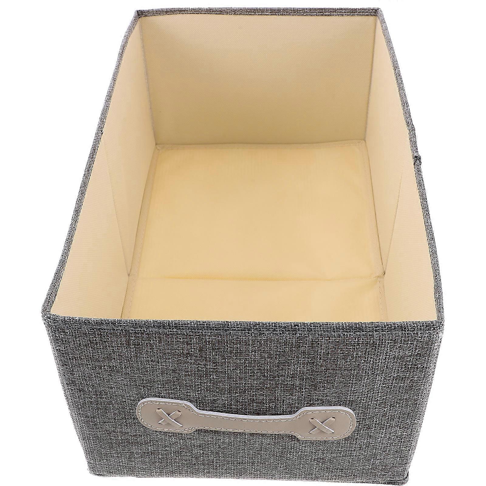 Foldable Closet Organizer for Home in Grey Cotton and Linen Large Capacity Storage Box 12.5x10.5x22.5 inches