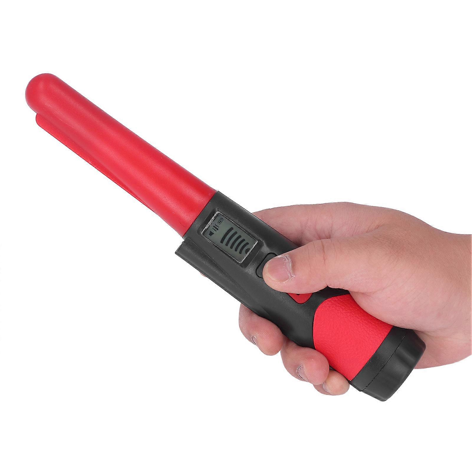 Metal Detector Professional High Sensitivity Portable Handheld Metal Detector with LCD Display Flashlight Function Red 