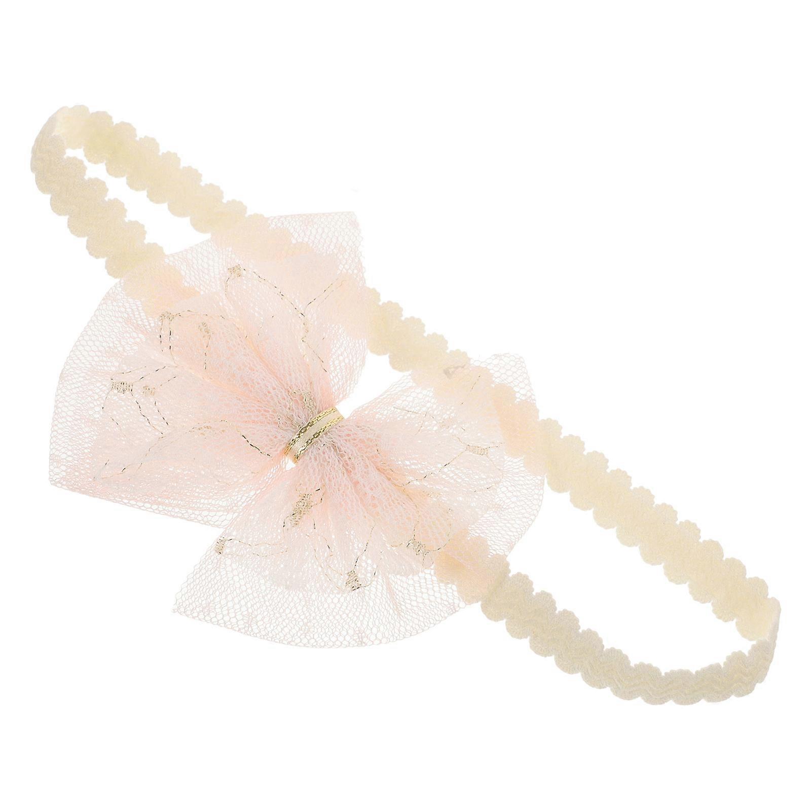 Baby Girl Lace Bowknot Headband for Newborn Toddler with Pink Color for Decoration Use
