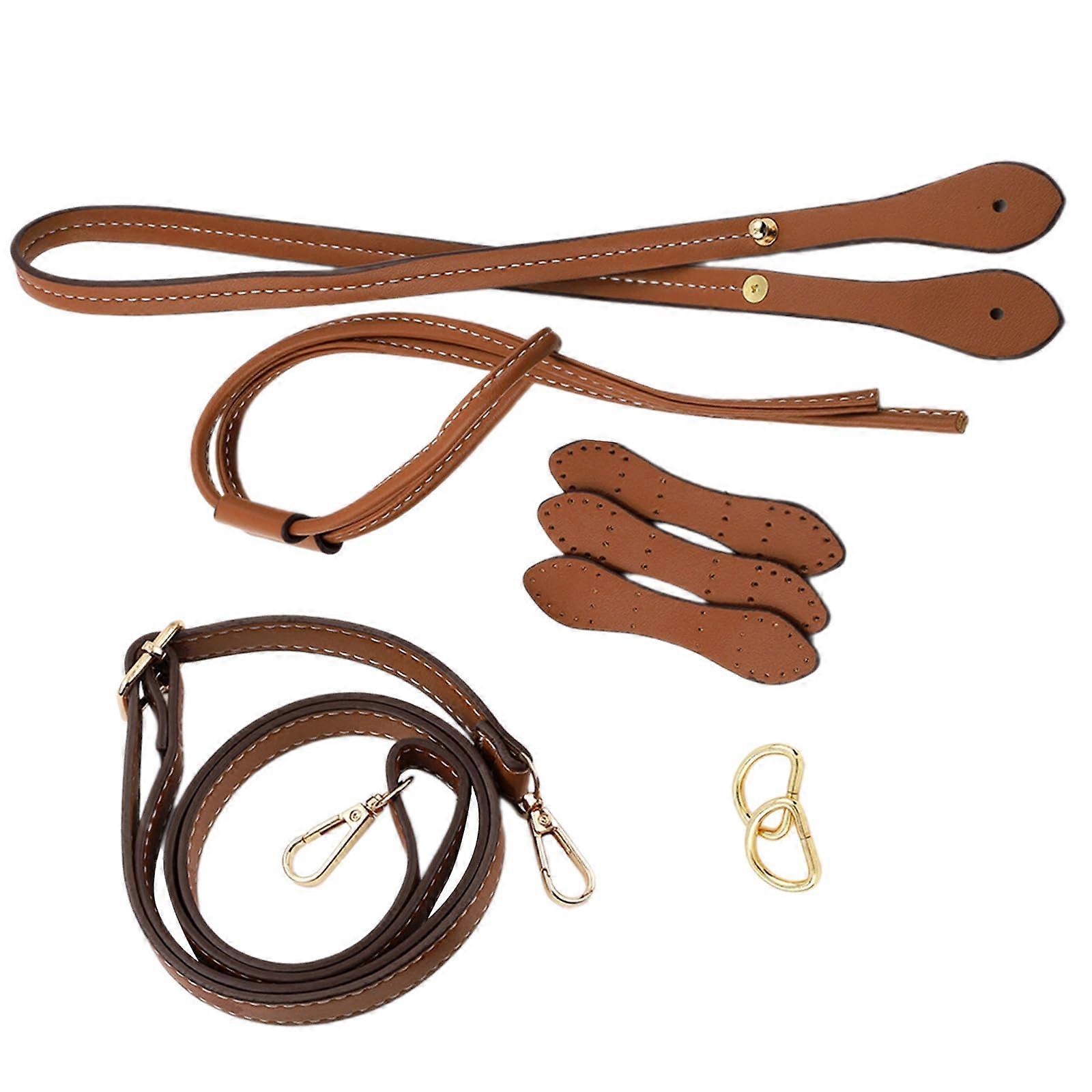 Hobo Bags With Adjustable PU Leather Drawstring, Shoulder Strap, Handbag Handle, Replacement Accessories, Brown