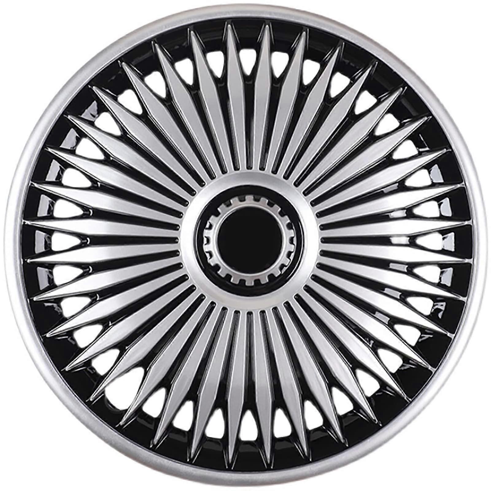 Universal Wheel Covers 15 Inch Silver Hubcaps Replacement for Standard Rims Compatible with Most Vehicle Models