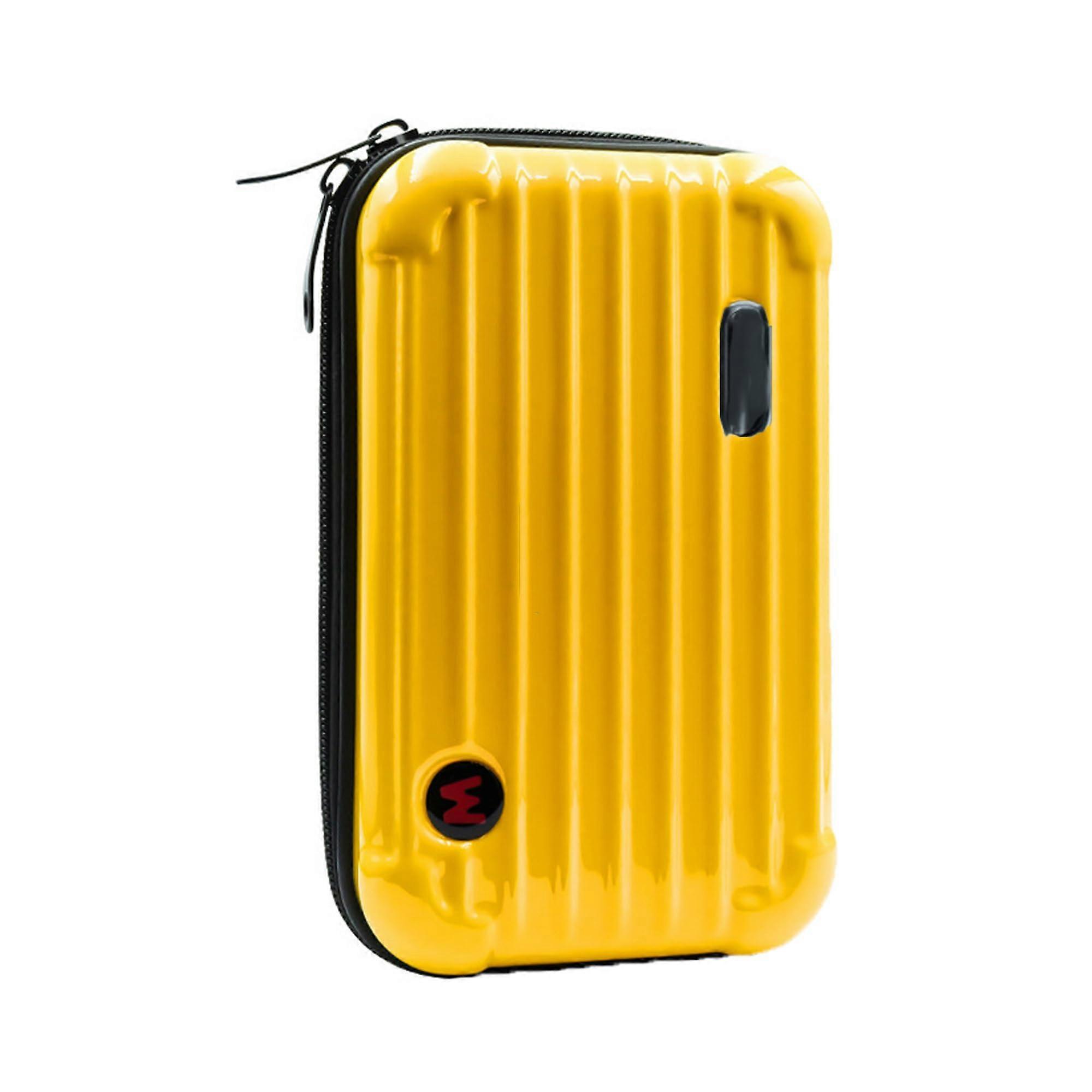 Small Carrying Case for Insta360 Flow Flow Pro Yellow PU Hard Case Protector Travel Bag with Side Strap and Inner Mount