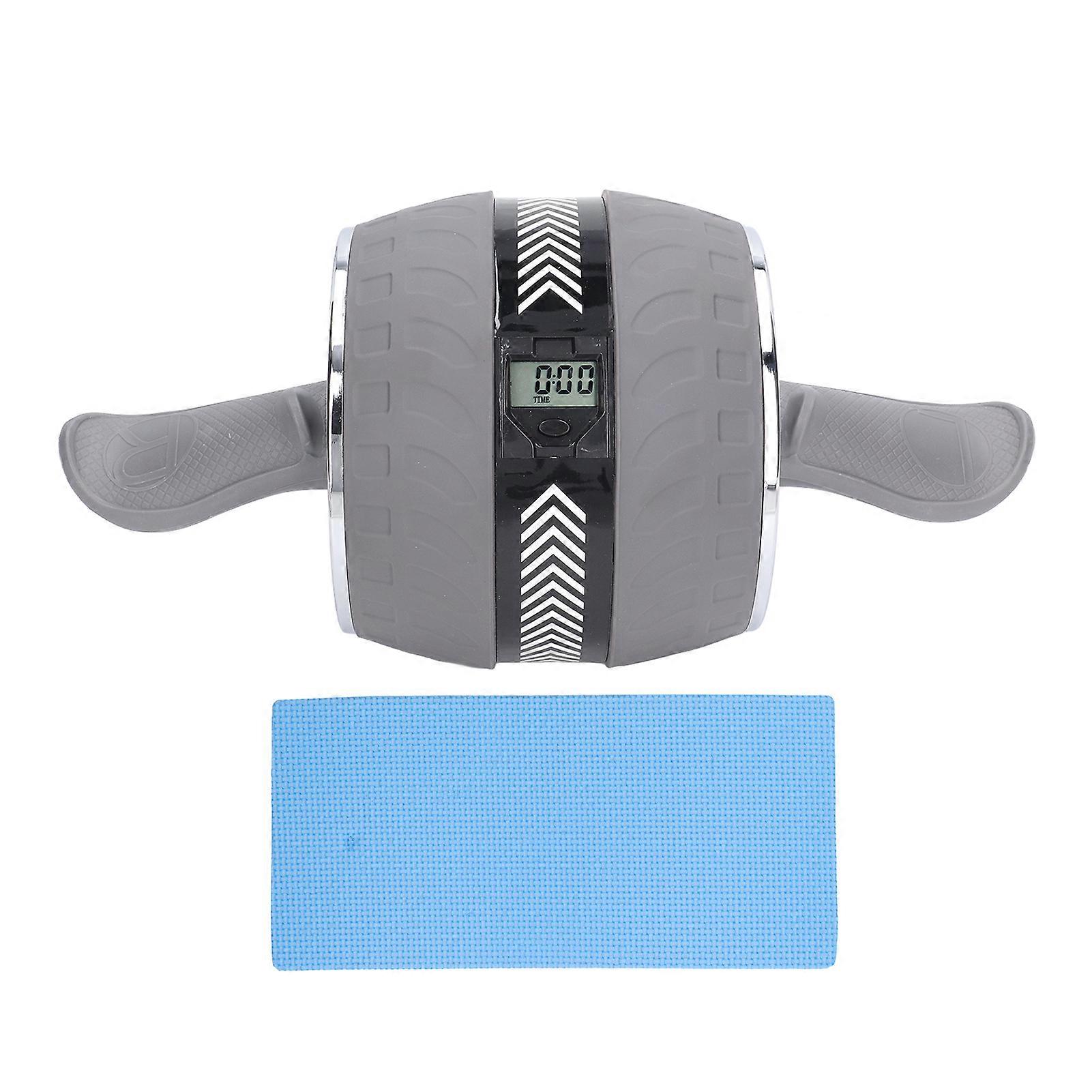 Abdominal Roller Wheel Core Strength Training Automatic Rebound Exercise Workout Wheels Grey