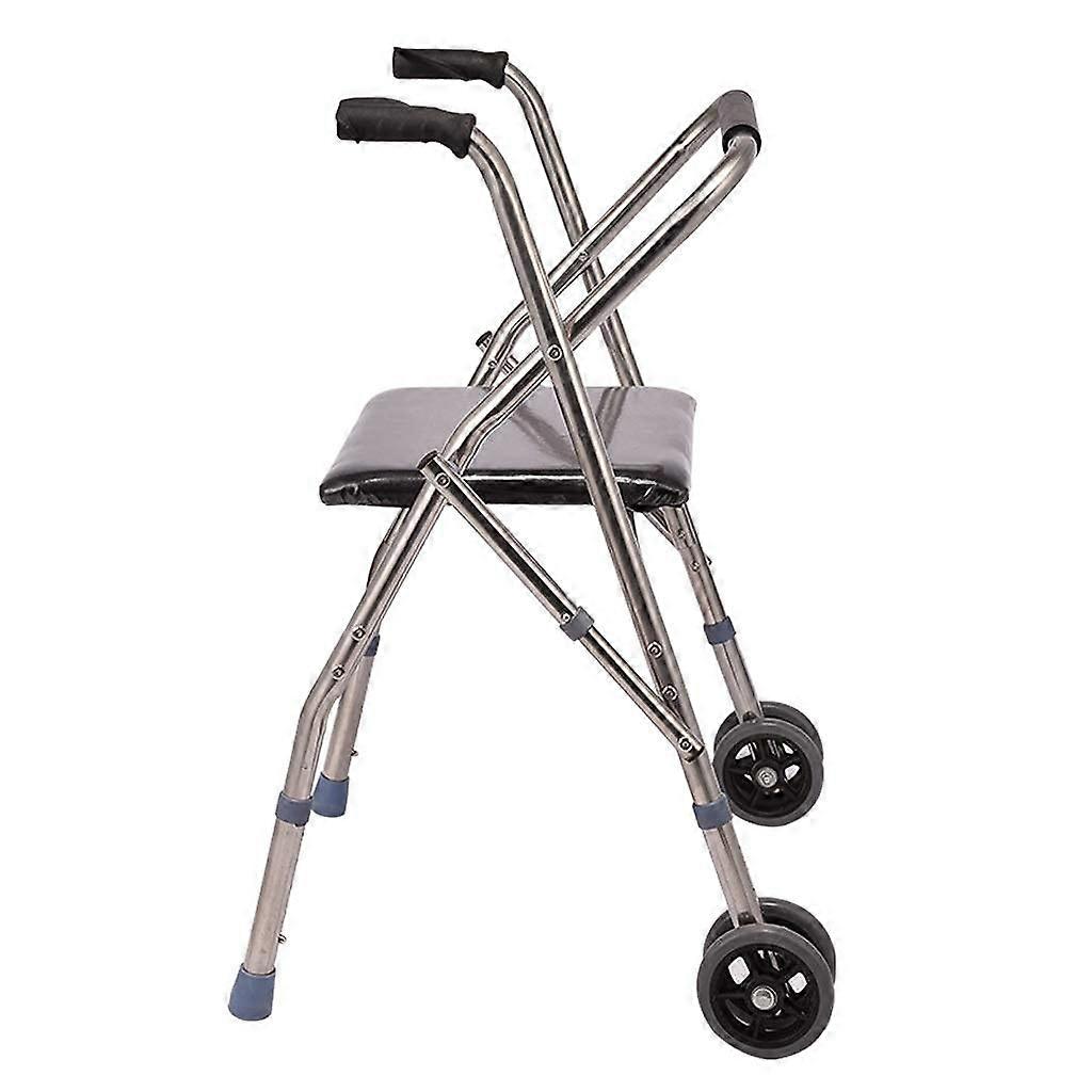 Rollator Foldable Stainless Steel Walking Frame With Two Wheels For Adults And Seniors Who Long For The Full Moon