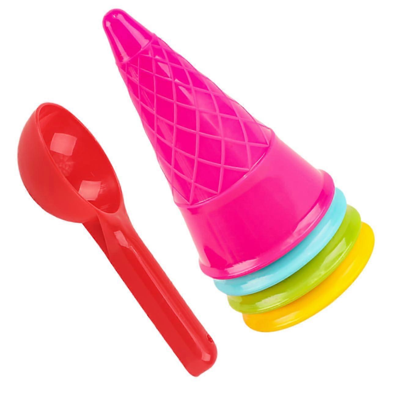 1 set of sand toy set for colorful ice spoons and molds for beach and sandbox, multipiece set for creative playtime coordination