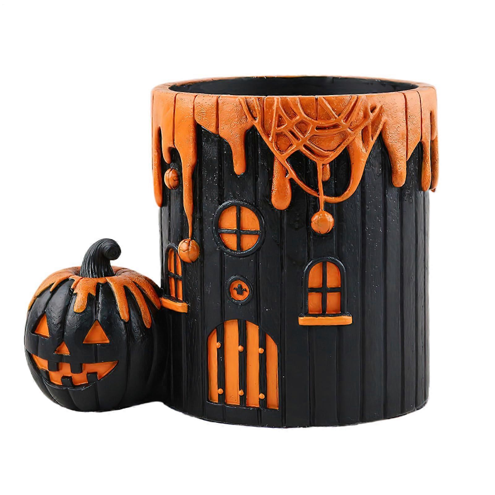 Flower Pot, 7.87x5.31x6.1 Inches Halloween Pumpkin Resin Design, Floral Bowl