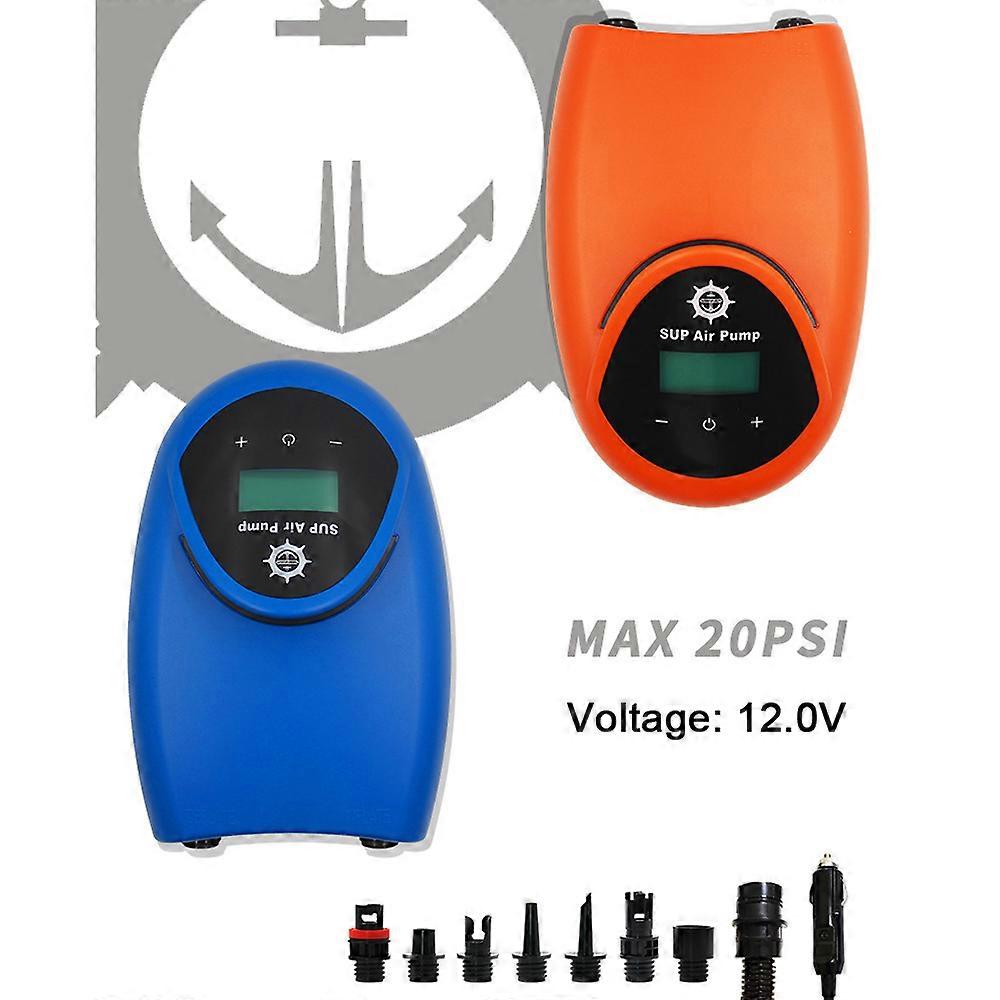 Portable Electric 20PSI High Pressure Air Compressor Inflation & Deflation Pump with 7 Nozzles for Inflatable Boat Surfboard Stand-up Paddle