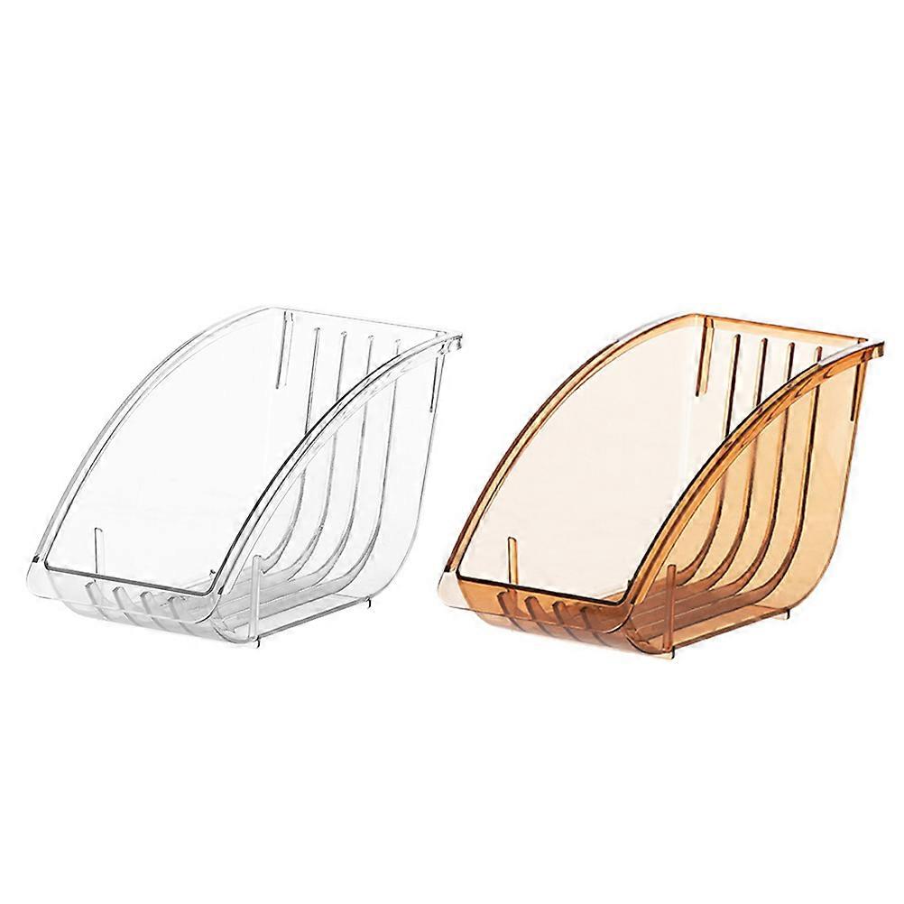 Kitchen Cabinet Lid Rack Storage Shelf for Pan and Tableware Organization 2Pcs Rectangular Orange PET