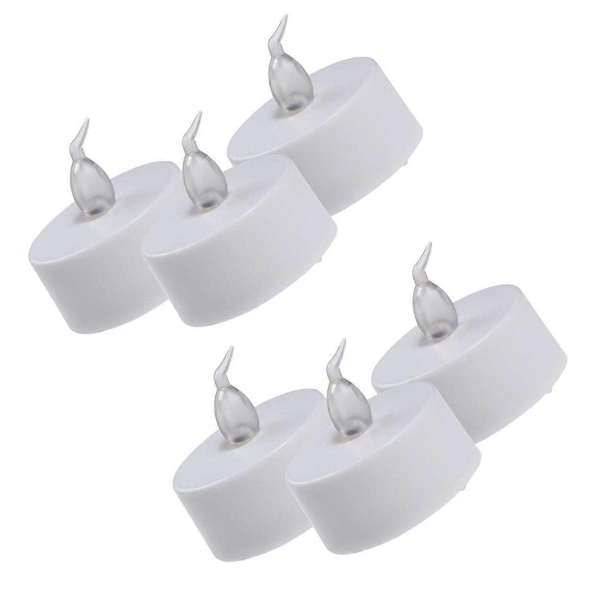 White Plastic LED Candle Lights with Flickering Effect for Lighting Decorations 36 Pcs