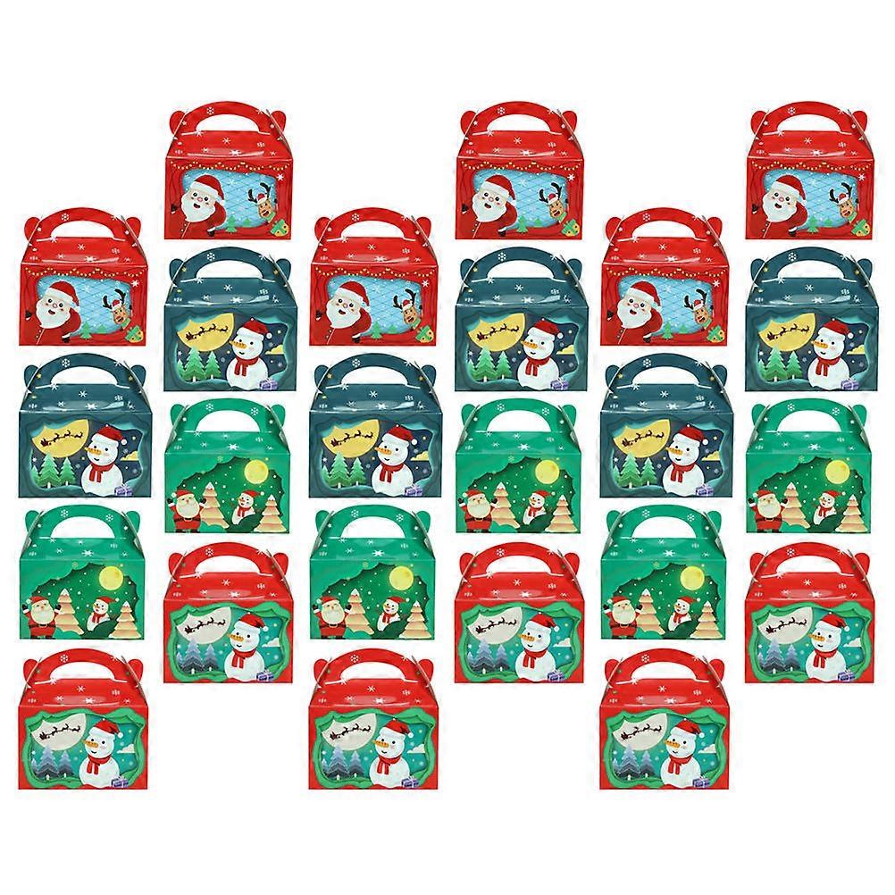 Assorted Color 24Pcs Christmas Candy Boxes Rectangular Biscuit Containers Ideal For Holiday Gift Presentations And Special Occasions