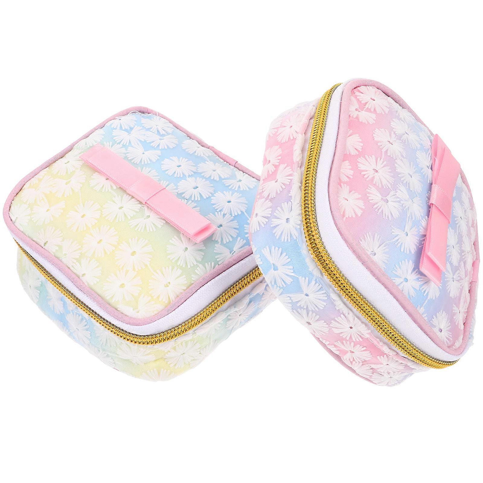Sanitary Napkin Storage Pouch For Daily Use Travel Hygiene Items Assorted Color Waterproof Storage 2Pcs