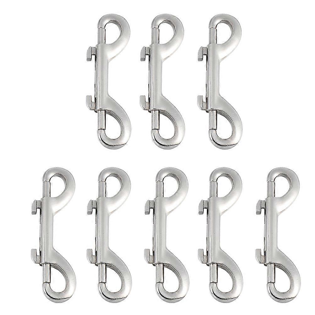 8 Pieces Double Ended Trigger Hook Clips Snap Hook for Connecting Silver Metal