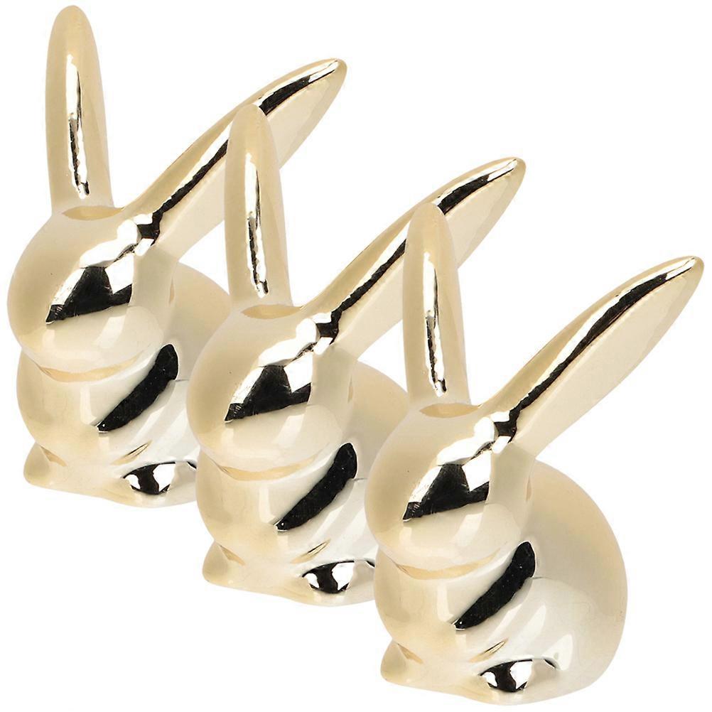Charming Golden Rabbit Figurines Ideal for Various Occasions Including Birthdays and Anniversaries 3Pcs