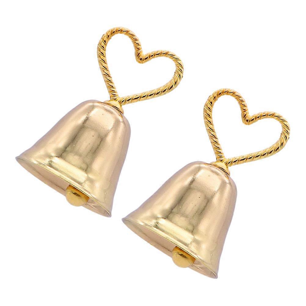Heart Bell Shape Table Number Holder Clip For Wedding Banquet With Golden Color And Unique Design 2 Pcs