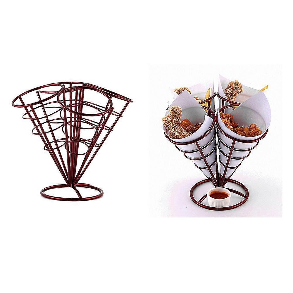 מחזיק מעמד צ'יפס 4 ב-1 עשוי מתכת למסיבות ביתיות אדום כהה